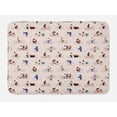 thumbnail image 1 of Bicycle Bath Mat, Men and Women People Riding Bikes Repetition on Pastel Toned Background, Plush Bathroom Decor Mat with Non Slip Backing, 29.5" X 17.5", Pale Rose Multicolor, by Ambesonne, 1 of 2