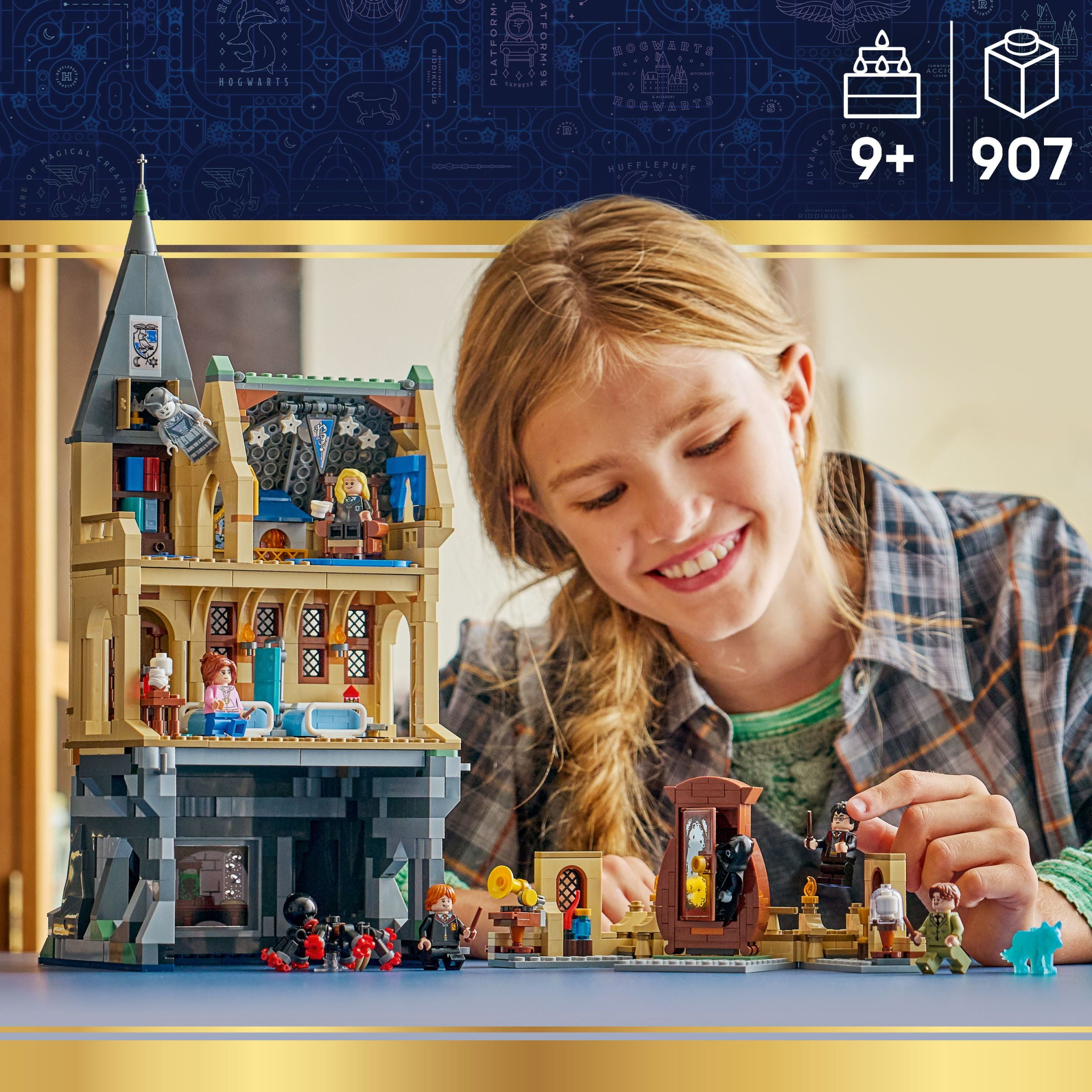 LEGO Harry Potter Hogwarts Castle: Hospital Wing Building Toy for Girls & Boys - Pretend Play Set for Kids, Ages 9+ - W/7 Minifigures & Wolf Patronus Toy Figure - Gift Idea for Birthdays - 76463