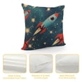 thumbnail image 4 of Qinduosi Cartoon Rockets Print Throw Pillow Cases, Decorative Cushion Covers for Couch Bed Sofa Farmhouse  White, 4 of 5