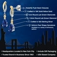 thumbnail image 2 of Gem Stone King 925 Silver and 10K Yellow Gold Blue Created Sapphire and White Lab Grown Diamond Dangle Earrings for Women | 2.24 Cttw | Gemstone September Birthstone | Pear Shape 8X5MM, 2 of 6