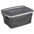 thumbnail image 2 of Rubbermaid Roughneck Tote 3 Gal Storage Container, Black/Gray (6 Pack), 2 of 2