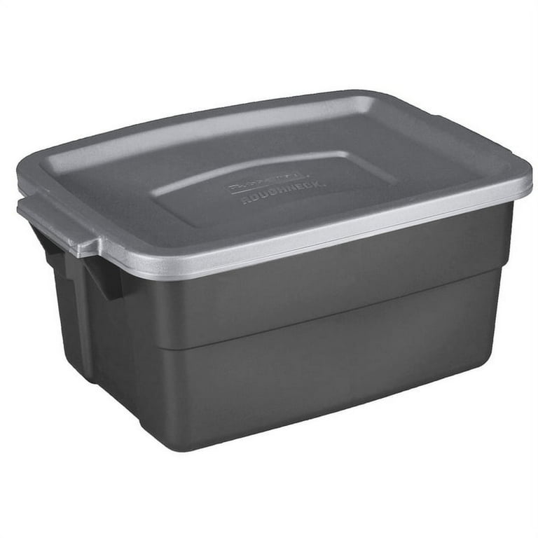 Rubbermaid Roughneck Tote 3 Gal Storage Container Black Gray 6