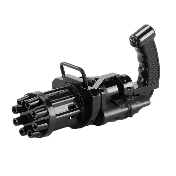 Niños automático Gatling Bubble Gun juguetes verano jabón máquina de burbujas de agua 2 en 1 máquina Abanopi Negro