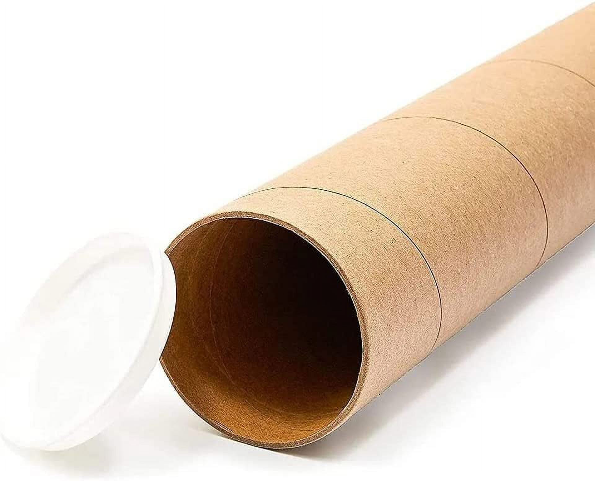 supplyhut 10 - 2'' x 12'' Round Cardboard Shipping Mailing Tube Tubes With  End Caps 0-5500-2489-1 