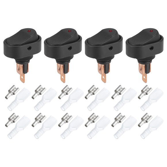 Interior 1 juego DC 12V/30A LED interruptor basculante encendido-apagado 3 pines interruptor de palanca impermeable para caravana Camper tablero rojo