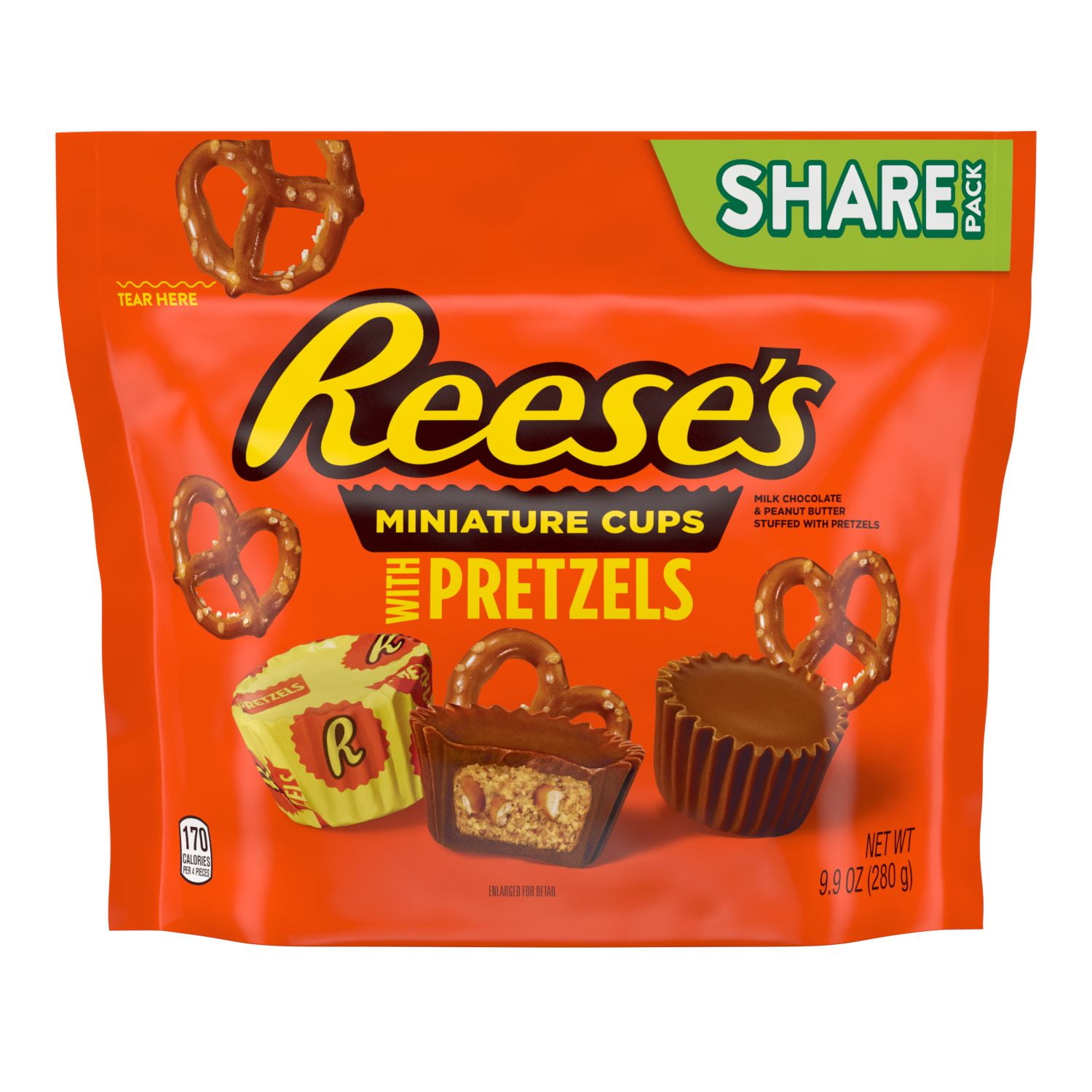 REESE'S, MINIATURES with Pretzels, Milk Chocolate Peanut Butter Cups