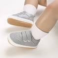 thumbnail image 7 of QUOTAY Spring and Summer Children Baby Toddler Shoes Boys and Girls Casual Shoes Flat Bottom Light Breathable Hook Loop Kids Slippers 02_Grey，6-12 Months, 7 of 7
