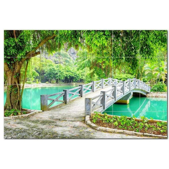 Bridge Ceramic Tile Mural Kitchen Backsplash Bathroom Shower, 400233-M64