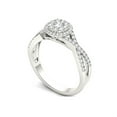 thumbnail image 2 of 1/2 Carat T.W. Diamond Criss-Cross Shank Halo Cluster 10kt White Gold Engagement Ring, 2 of 5