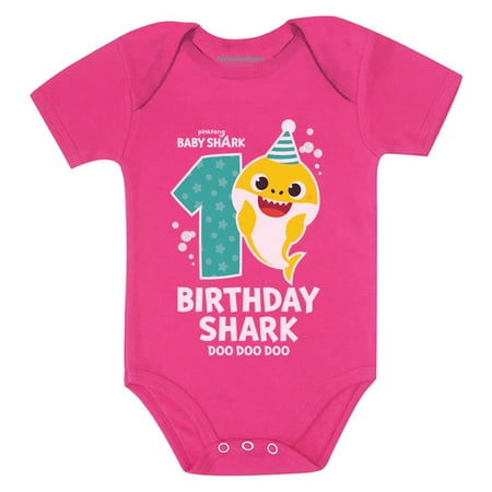 

Baby Shark Shirt Gift for Kids Toddler 1st 2nd 3rd 4th Birthday Girl Boy Outfit Wow pink 12M (6-12M)