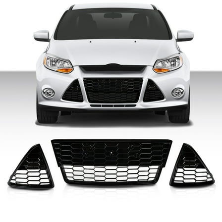 CROSSDESIGN Front Bumper Lower Grille Grill Fit for Ford Focus S/SE 2012-2014