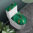 thumbnail image 3 of HELLHERO Marble Texture Adjustable Elastic Fabric Toilet Top Cover, Machine Washable Stays in Place Toilet Seat Covers for Hotel Home, 3 of 7