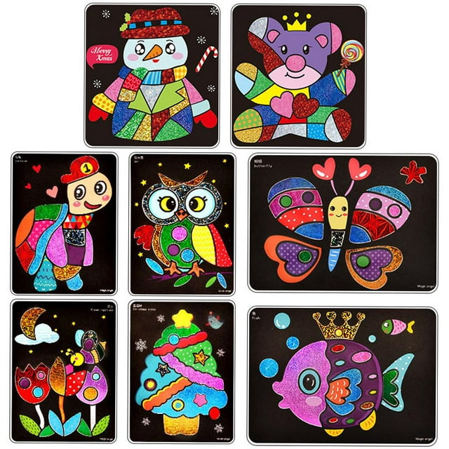 Dibujos animados creativos DIY Transferencia Pintura Manualidades para niños Juguetes de artes y manualidades para Paraíso animal