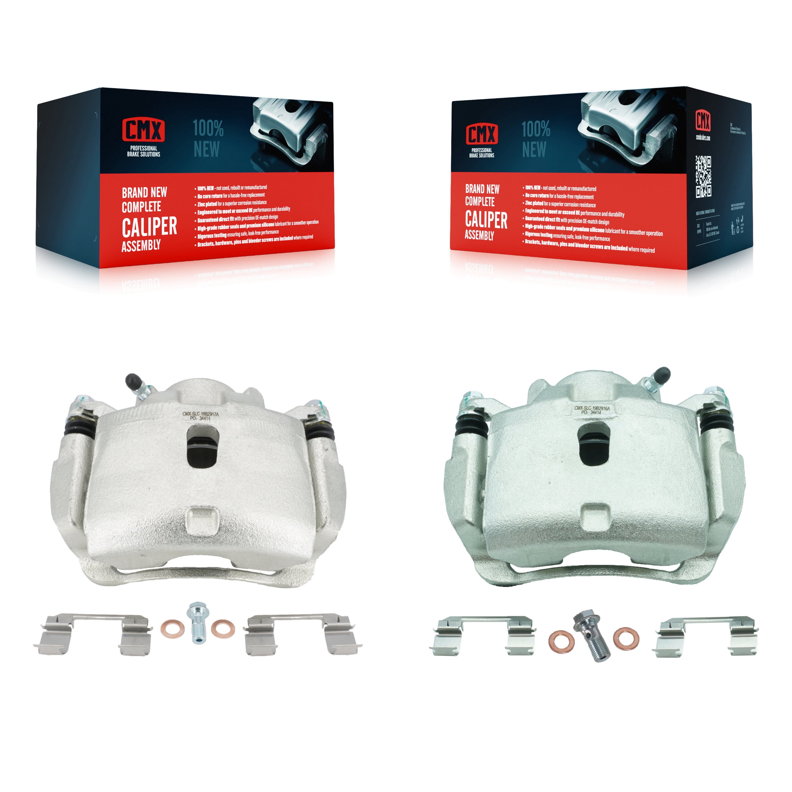 CMX Front Disc Brake Caliper Assembly Left Right Side (Driver Passenger) Kit for Car 2012-2016 Honda CR-V FWD KBC-100206