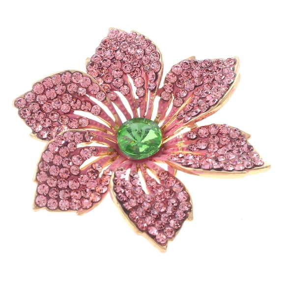 Crystal Rhinestone Flower Brooch