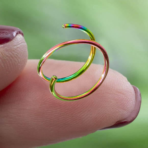 Double Spiral Hoop Ring For Women And Girls Nostril Piercing Jewelry Elegant Nose Accessory