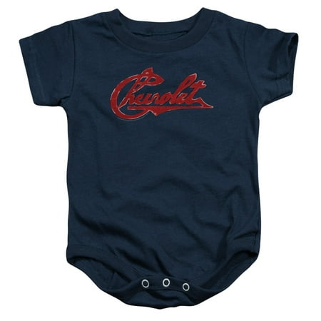 

Chevrolet Chevrolet Script Distressed Infant Snapsuit Navy