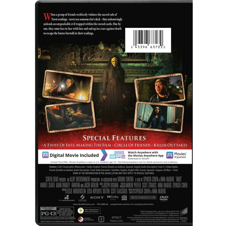 Tarot (DVD + Digital Copy), Sony Pictures, Horror - Walmart.com