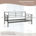 thumbnail image 3 of Costway Lit de Jour en Métal Format Simple, Cadre de Canapé-Lit Robuste, Base de Matelas, Noir, 3 of 10