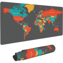 Desk Pad, World Map Gaming Mouse Pad,Computer Desk Mat Keyboard with Non Slip Base for Home Office,Extended Large Size 31.5" X 15.7"
