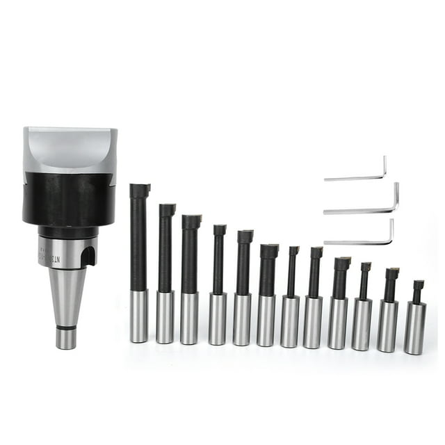 Ensemble de Têtes d'Alésage à Haute Dureté, Ensemble de 12 Pcs d'Outils de Fraisage CNC à Performance Stable, Machine d'Alésage Machine d'Alésage CNC Tête d'Alésage pour Fraisage CNC NT30-F1-18-12 Pcs,NT40-F1-18-12 Pcs