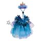thumbnail image 2 of Conjunto de disfraz de princesa de plumas azules de 23 pulgadas para decoración de porche con varita estelar, tocado y accesorios para decoración de jardín, patio y patio trasero, 2 of 9