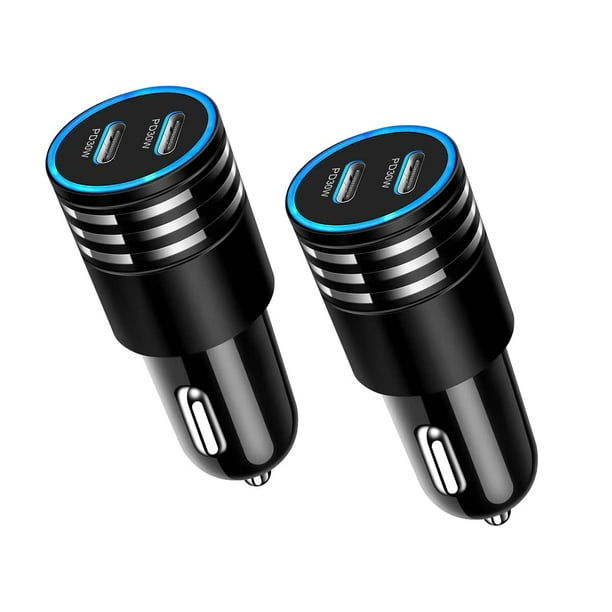 2Pack 60W USB Car Charger, 2 Ports Fast Charging Cigarette Lighter