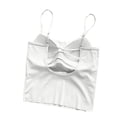 thumbnail image 6 of Women's Adjustable Strap Camisole Tank Top with Built-in Padded Bra, One Size Silky Stretch Sleeveless Cami, Seamless Daily Layering Home Lounge Top for Women 40-70kg, 6 of 7