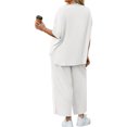thumbnail image 5 of Women's Plus Size 2 Piece Outfits Casual Top and Wide Leg Pants Loose Pants Lounge Set, 5 of 5