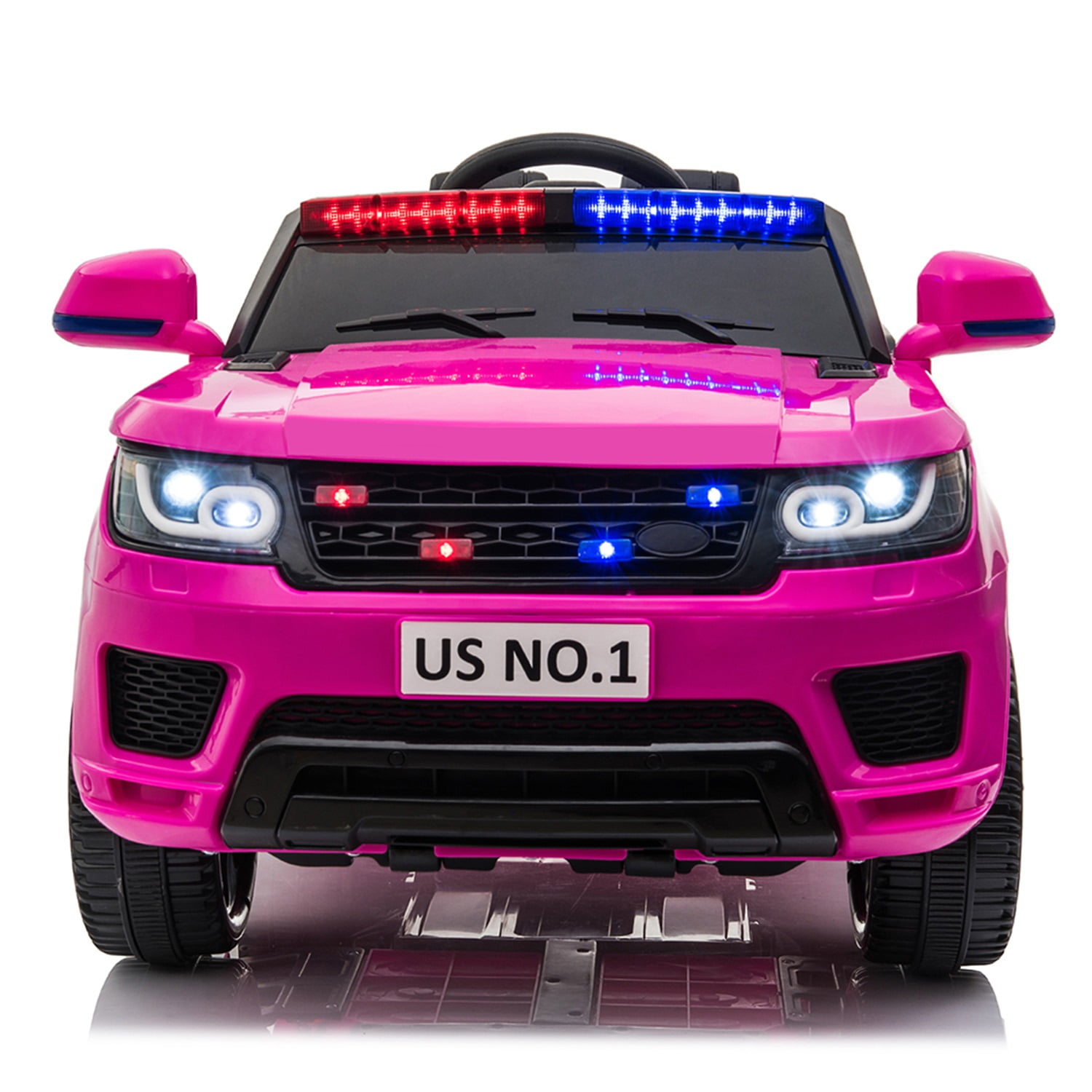 12V Children Police SUV, Kids Ride On Car with Remote Control, Siren Sounds LED Lights, Pink 12V Children Police SUV, Kids Ride On Car with Remote Control, Siren Sounds LED Lights, Pink