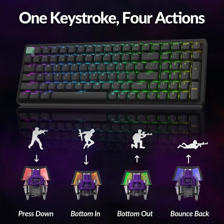 Keychron K4 HE 96% Wireless RGB Magnetic Switch Keyboard, Rapid