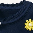 thumbnail image 3 of Bixock Toddler Girls Knit Cardigann Girls Open Front Cardigans Kids Knit Cardigan Shawl Outerwear Long Sleeve Crew Neck Button Floral Jacket for Kids 1-13Years, 3 of 6