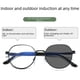 thumbnail image 3 of Gafas poligonales que cambian de color, informales, de aspecto liso, con espejo plano y luz antiazul, para mujer, 3 of 5
