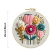 thumbnail image 3 of 2Pack Embroidery Kit For Beginners Cross Stitch Kits Needlepoint Set Colorful Flowers Patterns Embroidery Thread Kit For Craft Lover Hand Stitch With Threads Hoop Fabric-Floral, 3 of 4