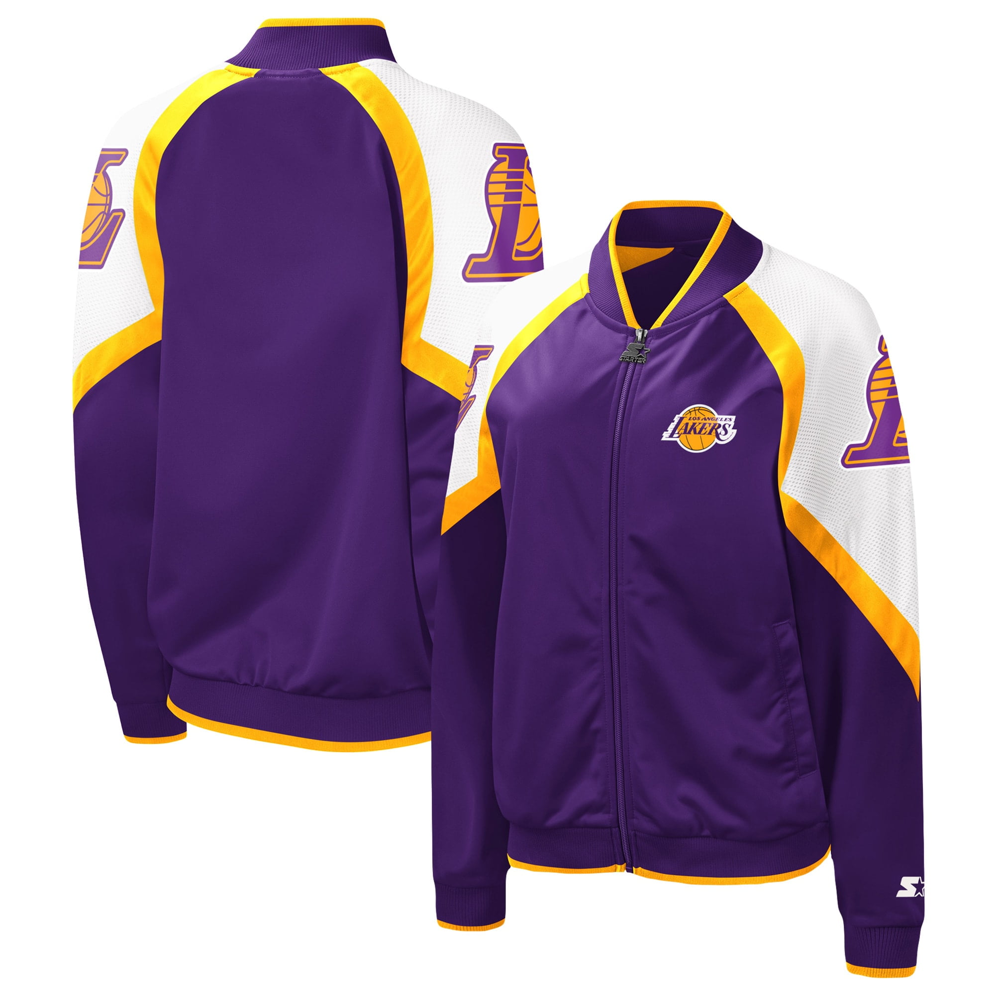 Veste Fan Girl Satin Raglan Violet et Or Lakers Liban Ubuy