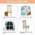 thumbnail image 4 of Coastal Coral Seat Covers for Dining Room Chairs Set Of 4,Stretch Printed Washable Chair Seat Cover with Elastic Ties and Button,Removable Waterproof Couch Cushion Covers, 4 of 6