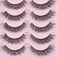 thumbnail image 4 of Natural Lashes Short Eyelashes Wispy False Mink Lash Pack 14 Pair Natural Look Fluffy Cat Eye Strip Eyelash Small Fake Lashes Full Sets for and Beginners (F1 | 8-14mm), 4 of 5