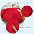 thumbnail image 6 of 100% Cotton All-Season Comforter - Box Stitched Comforter - Bedding with Corner Tabs Machine Washable Lightweight Color Red Solid Pattern Size Twin (66"x90"), 6 of 7