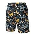 thumbnail image 6 of Uemuo Flowers Butterfly Pattern Men's Swim Trunks Hawaiian Beach Bathing Suit Swimsuits Beach Quick-Dry Shorts with Pockets-, 6 of 9