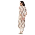 thumbnail image 2 of Yash Gallery Women's Cambric Cotton Floral Print Straight Kurta (Beige), 2 of 5