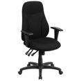 thumbnail image 1 of High Back Black Fabric Multifunction Ergonomic Swivel Task Chair with Adjustable Arms, 1 of 9
