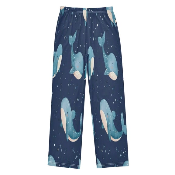 Boy's Pajama Pants Boys' Long Sleep Pants Children's Pajama Pants Loose Fitting Pajama Pants are Convenient to Put on and Take off S Dark Blue Dolphin Cartoon