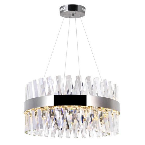 CWI Lighting Glace Contemporary Metal LED Metal Chandelier in Chrome