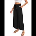 thumbnail image 3 of Pantalones de y Algodón para Mujer, Informales, de Verano, para Playa, con Cordón, Holgados, de Pierna , con Bolsillos. Negro M, 3 of 9