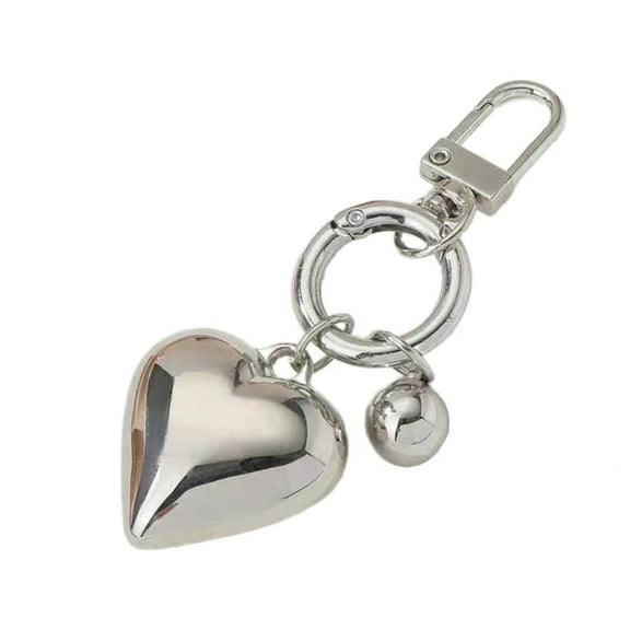 XISAOK Elegant Heart shaped Keychain Silver Color Key Pendant Girls' Handmade Jewelry