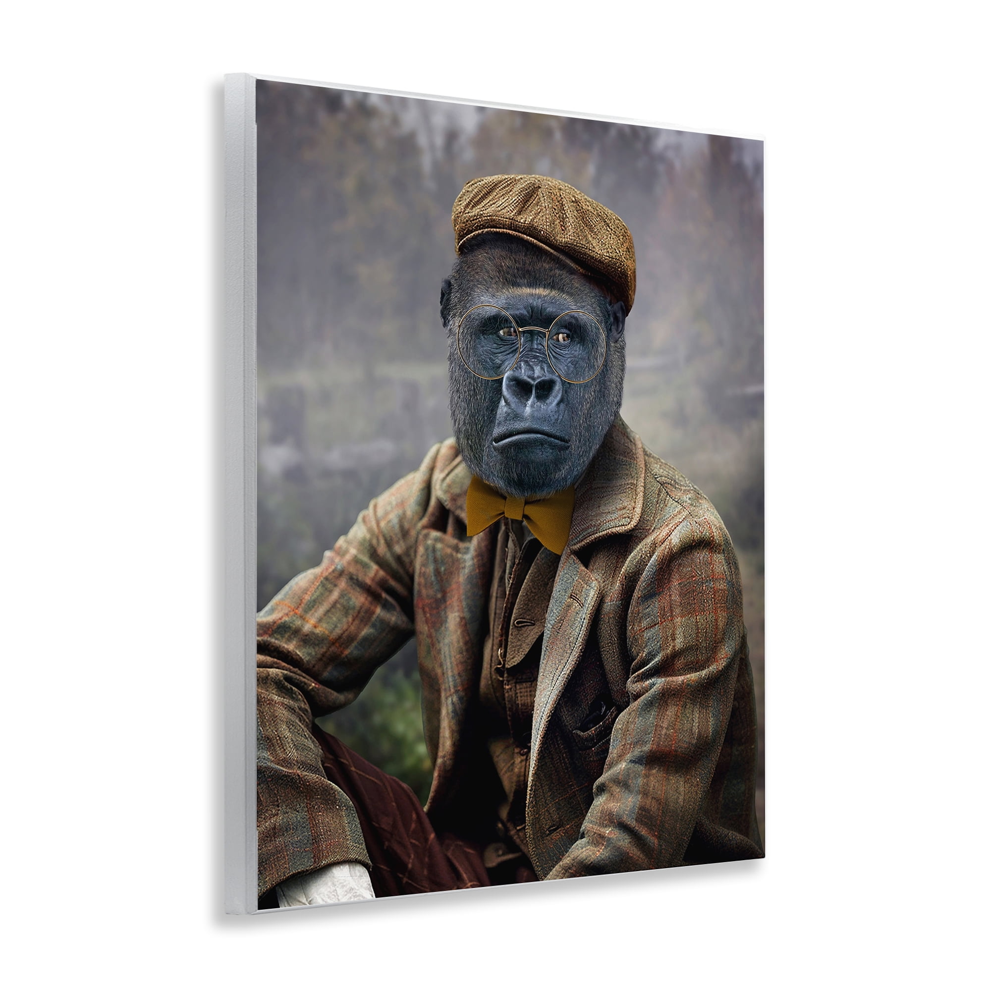 Stupell Industries Vintage Gorilla Portrait Animals & Insects Painting Unframed Art Print Wall Art, 11 x 14
