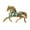 Gold, variant on Versatile and Elegant Horse Brooch Badge Incorporating Simulated Turquoise for Gift Giving and Fashion Statements