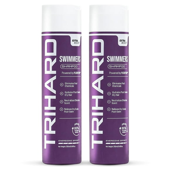 TRIHARD Swimmers Shampoo Extra Boost | Removing Chlorine and Hard Water Negative Effects | Specialized Swim Shampoo (Pack of 2)