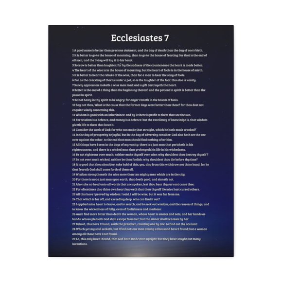 Scripture Walls Ecclesiastes 7 Chapter Sky Wisdom's Advantage Bible Canvas Christian Wall Art Ready to Hang Unframed