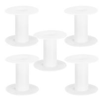 WHAMVOX 5 Pcs Empty White Plastic Spools for Ribbon Thread String Bobbin Wire Weaving Embroidery and Sewing Machine Craft